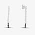 Sterling Silver Rhodium Plated White & Black Cubic Zirconia Drop Earrings 8.58.9369