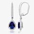 Sterling Silver Pear Cut Blue Cubic Zirconia Dropper Earrings SEG0081SA