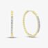 Gold Tone Plated Cubic Zirconia Beaded Hoop Earrings ME-1070GO