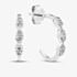 Fashionista Silver Sterling Silver Cubic Zirconia Triple Cluster Hoop Earrings ME-1081