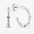 Fashionista Silver Sterling Silver Cubic Zirconia Shaped Bezel Hoop Earrings ME-1072