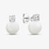 Fashionista Silver Silver Round Cut Cubic Zirconia & Pearl Drop Stud Earrings ERD4+PE8 (BK)