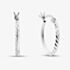 Fashionista Silver Sterling Silver Textured Oval Hoop Earrings TTE476815D110R1