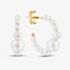 Yellow Gold Tone Plated Sterling Silver Freshwater Pearl Hoop Earrings AE20239WFM/G