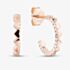 Fashionista Gold Rose Gold Tone Plated Sterling Silver Mini Heart Huggie Hoop Earrings AE24152/P