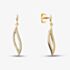 Yellow Gold Tone Plated Sterling Silver Cubic Zirconia Leaf Dangle Stud Earrings AE22469Z/G