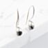 Silver Black Topaz Dropper Earrings E17