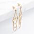 Gold Tone Bamboo Chain Drops Stud Earrings ER178G LCTB