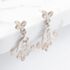 Silver Lace Double Dropper Stud Earrings ALE05