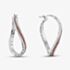 Sterling Silver Rose Stardust Textured Creole Earrings 8.51.2059