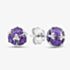 Silver Purple Cubic Zirconia Ball Stud Earrings P3992E PURPLE