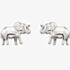 Sterling Silver Elephant Stud Earrings E5824