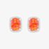 Sterling Silver Rectangular Synthetic Orange Opal & Brilliant Cut Cubic Zirconia Halo Stud Earrings 8.58.0018