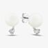 Sterling Silver Large Freshwater Pearl & Cubic Zirconia Stud Earrings EOW7077FW/W