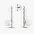 Sterling Silver Freshwater Pearl & Cubic Zirconia Bar Dropper Earrings EOW70167FW