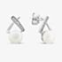 Sterling Silver Freshwater Pearl & Cubic Zirconia X Stud Earrings EOW70169FW