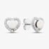Sterling Silver Freshwater Pearl & Cubic Zirconia Heart Stud Earrings EOW70137FW