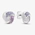 Sterling Silver Rhodium Plated Pink Cubic Zirconia Pave Knot Stud Earrings 8.57.0029