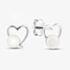 Sterling Silver Freshwater Pearl Open Heart Stud Earrings EOW70265FW