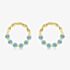 Gold Plated Blue Topaz Open Circle Stud Earrings ME-1056BT