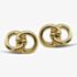 Gold Plated Linked Circle Stud Earrings ME-953GO