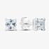 Fashionista Silver Silver 5mm Princess Cut Cubic Zirconia Stud Earrings ESQ5X5 (BK)