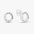 Fashionista Silver Sterling Silver Simulated Pearl & Cubic Zirconia Open Circle Stud Earrings 041-73918/SP