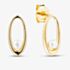 Yellow Gold Tone Plated Sterling Silver Freshwater Pearl Oval Stud Earrings AE20079WFM/G