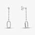 Fashionista Silver Sterling Silver Cubic Zirconia Oval Drop Stud Earrings AE25081Z/R