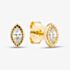 Yellow Gold Tone Plated Sterling Silver Marquise Cut Cubic Zirconia Stud Earrings AE19439Z/G