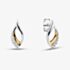 Fashionista Silver Two Tone Sterling Silver Cubic Zirconia Twist Teardrop Stud Earrings AE22781Z/RG