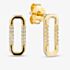 Yellow Gold Tone Plated Sterling Silver Cubic Zirconia Octagon Stud Earrings AE25781Z/G