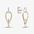 Yellow Gold Plated Sterling Silver Cubic Zirconia Teardrop Drop Stud Earrings AE20046Z/RG