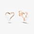Fashionista Gold Rose Gold Tone Plated Sterling Silver Freshwater Pearl Heart Stud Earrings 05S2AZE634607