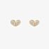 Fashionista Gold Yellow Gold Tone Plated Sterling Silver Cubic Zirconia Heart Stud Earrings E6817C