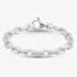 Argentium Silver 7.5 Inch Textured Link Chain Bracelet ARG-94302-7.5