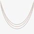 Sterling Silver Rose Gold Plated 18 Inch Triple Necklace 8.19.6024