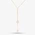 Gold Plated Sterling Silver Freshwater Pearl & Cubic Zirconia Adjustable Necklace POW70390FW/GP
