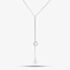 Sterling Silver Freshwater Pearl & Cubic Zirconia Adjustable Necklace POW70390FW