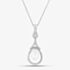 Silver Freshwater Pearl and Cubic Zirconia Teardrop Pendant PNW70093FW