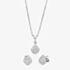 Silver Pavé Cushion Pendant and Earrings Set E610666+E610666-P