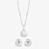 Silver Pavé Twisted Teardrop Pendant and Earring Set E610287+P610497