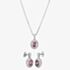 Silver Lilac Cubic Zirconia Oval Pendant and Dropper Earring Set SET9649