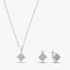 Silver & Cubic Zirconia Pave Diamond-Shape Necklace & Earring Set SET16182