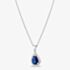 Starbright Sterling Silver Pear Shaped Cubic Zirconia Halo Pendant Necklace THB-01P SAP