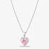 Starbright Sterling Silver Heart Shaped Cubic Zirconia Halo Pendant Necklace THB-03P PK