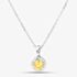 Starbright Sterling Silver Yellow Cubic Zirconoa Halo Cluster Pendant Necklace P8210 Yellow