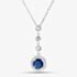 Starbright Sterling Silver Blue Cubic Zirconia Halo Cluster Pendant Necklace THB-05p SAP