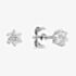 Starbright Silver 4mm Six Claw Round Cubic Zirconia Stud Earrings E2177(4M) 3A