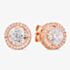 Starbright Rose Round Cubic Zirconia Halo Stud Earrings THB-02E (3A) RGP